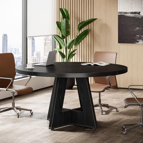 Conference Table Round - 4~6인용 47인치 원형 회의 테이블, 두꺼운