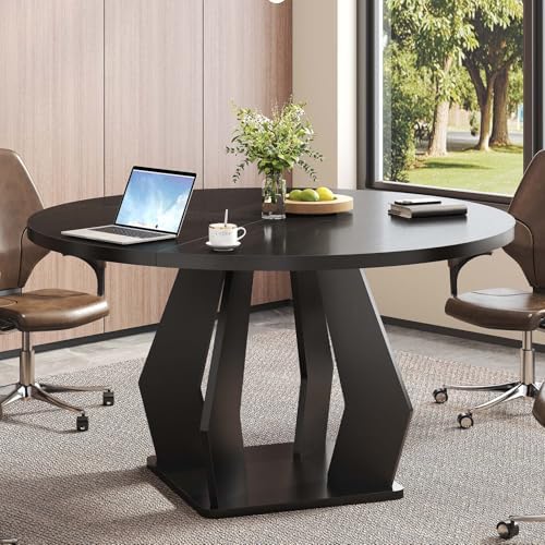 Conference Table Round - 4~6인용 원형 회의 테이블, 두꺼운 테이블
