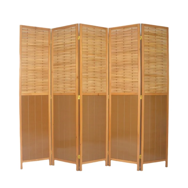 Room Divider Bamboo - 빈티지 대나무 접이식 파티션, 사무실 및