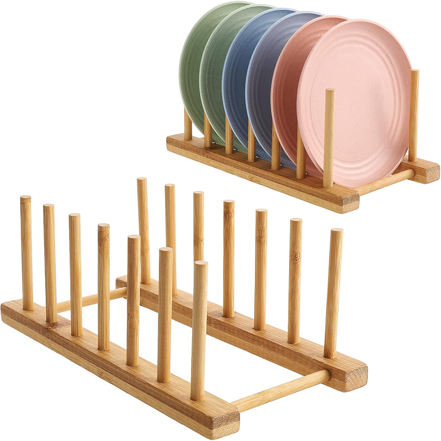Room Divider Bamboo - 1pcs/2pcs 대나무 접시 랙, 접시 홀더,