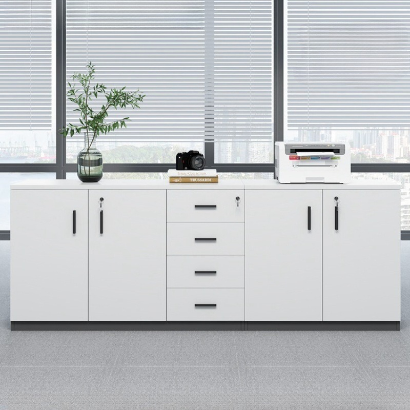 Credenza Office Storage - F*-화이트 잠금장치가 있는 책상 옆 파일