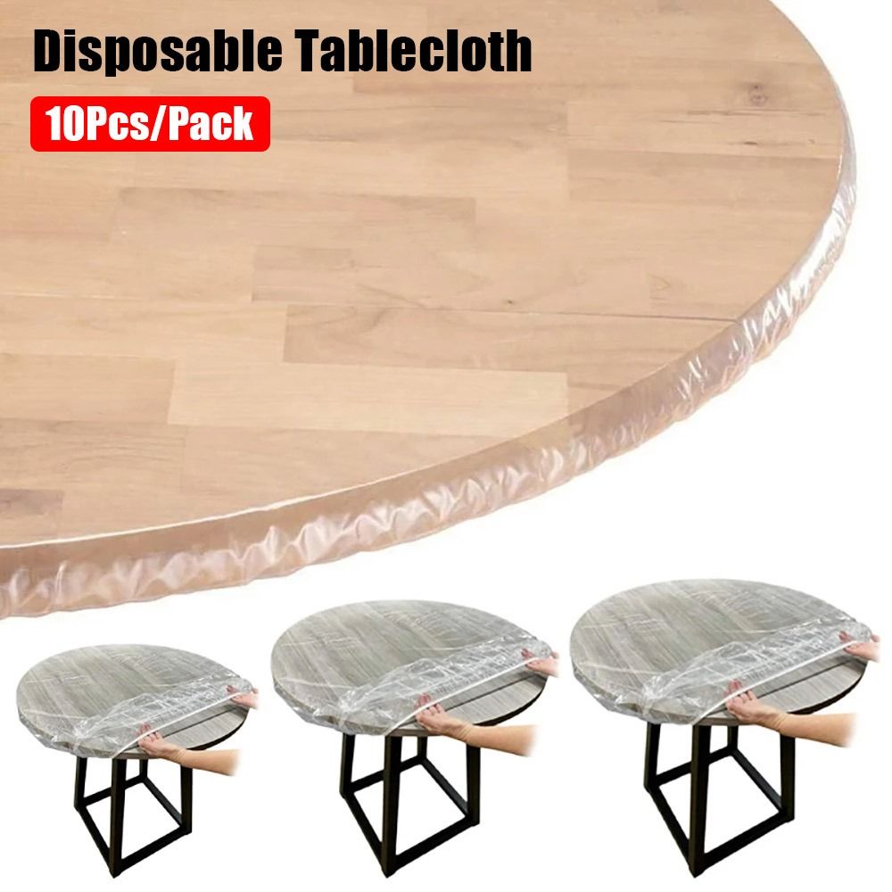 Conference Table Round - 10Pcs 두꺼운 PE 일회용 식탁보 기름