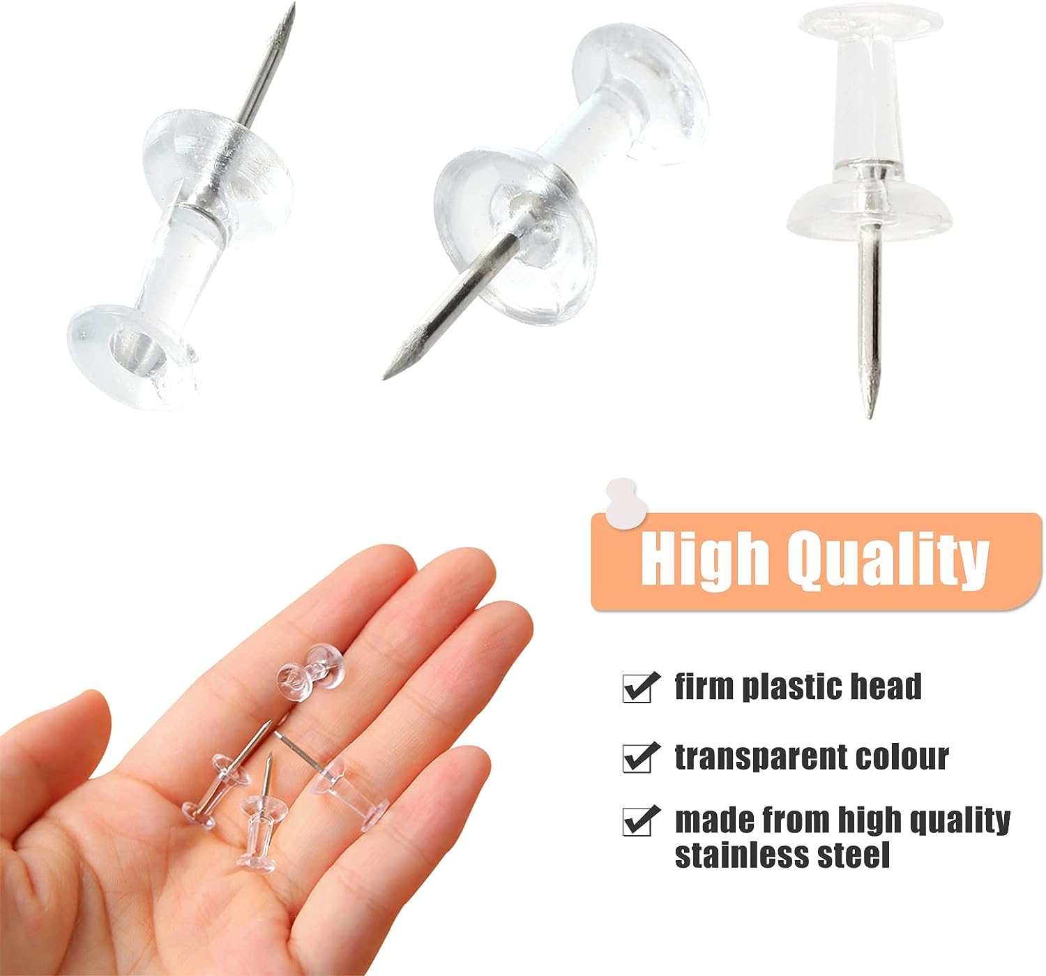 50/100Pcs 푸시 핀 플라스틱 상자와 투명 엄지  - Office Furniture Online 리뷰 및 가격