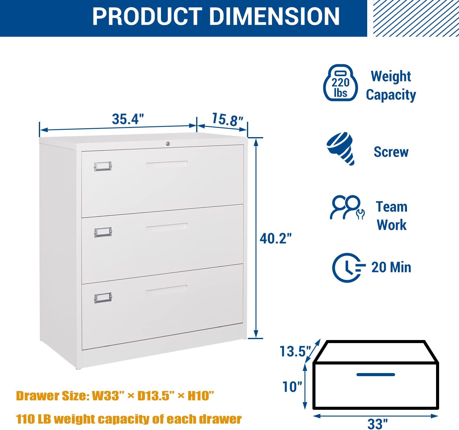 측면 서류 캐비닛, 3단 서랍 금속 파일 정리함, 홈  - Credenza Office Storage 리뷰 및 가격