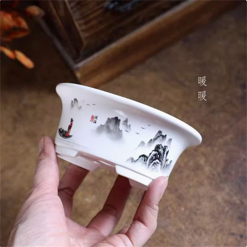 도자기 흰색 타원형 분재 냄비, 미니 냄비, 원형, 작 - Conference Table Round 리뷰 및 가격