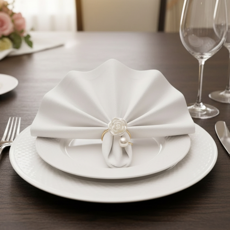 1-24PCS 우아한 진주 로즈 냅킨 링 웨딩 리셉션  - Conference Table Round 리뷰 및 가격