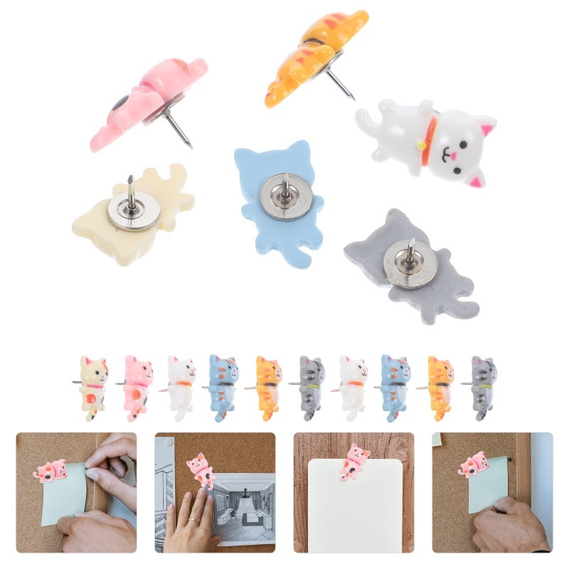 귀여운 레진 고양이 푸시핀 20개 세트, 장식용 동물  - Office Furniture Online 리뷰 및 가격