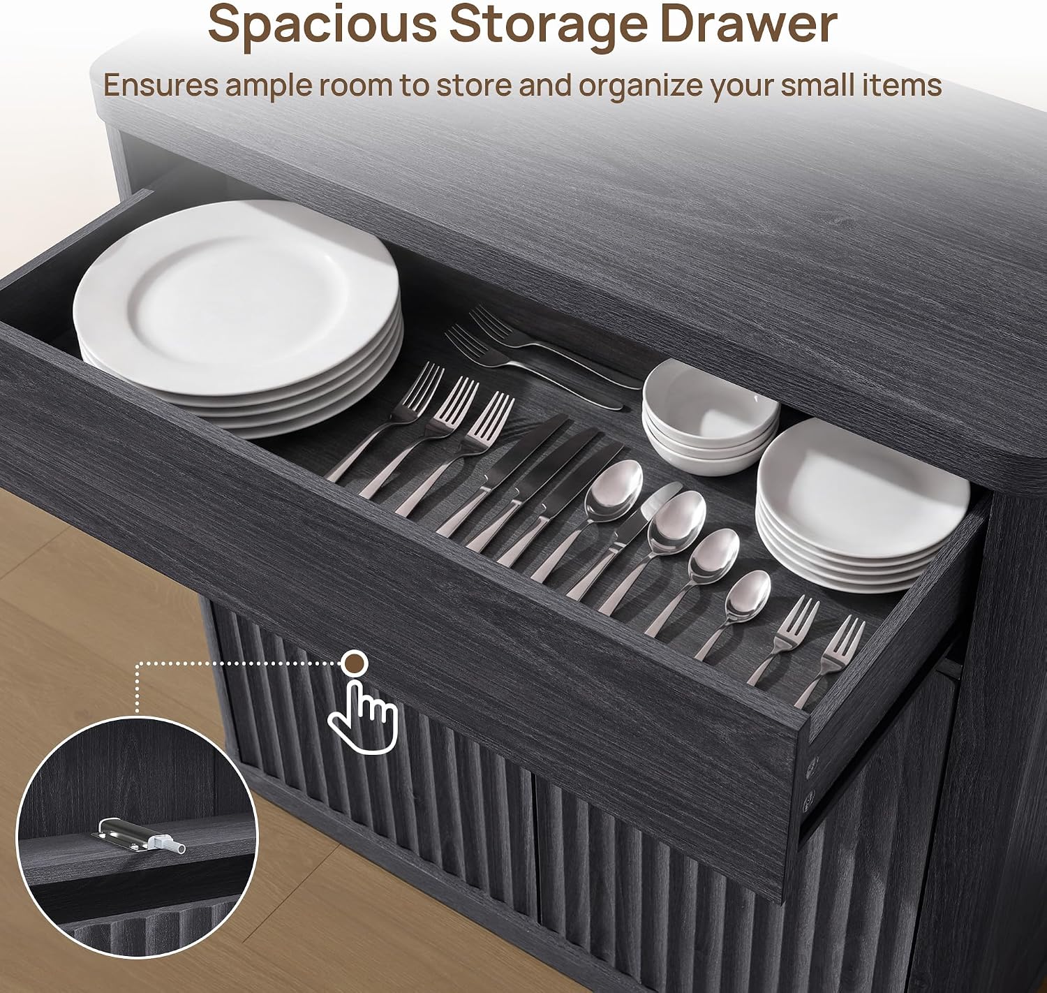 34.6인치 모던 플루트형 사이드보드 뷔페 수납장(도어 - Credenza Office Storage 리뷰 및 가격