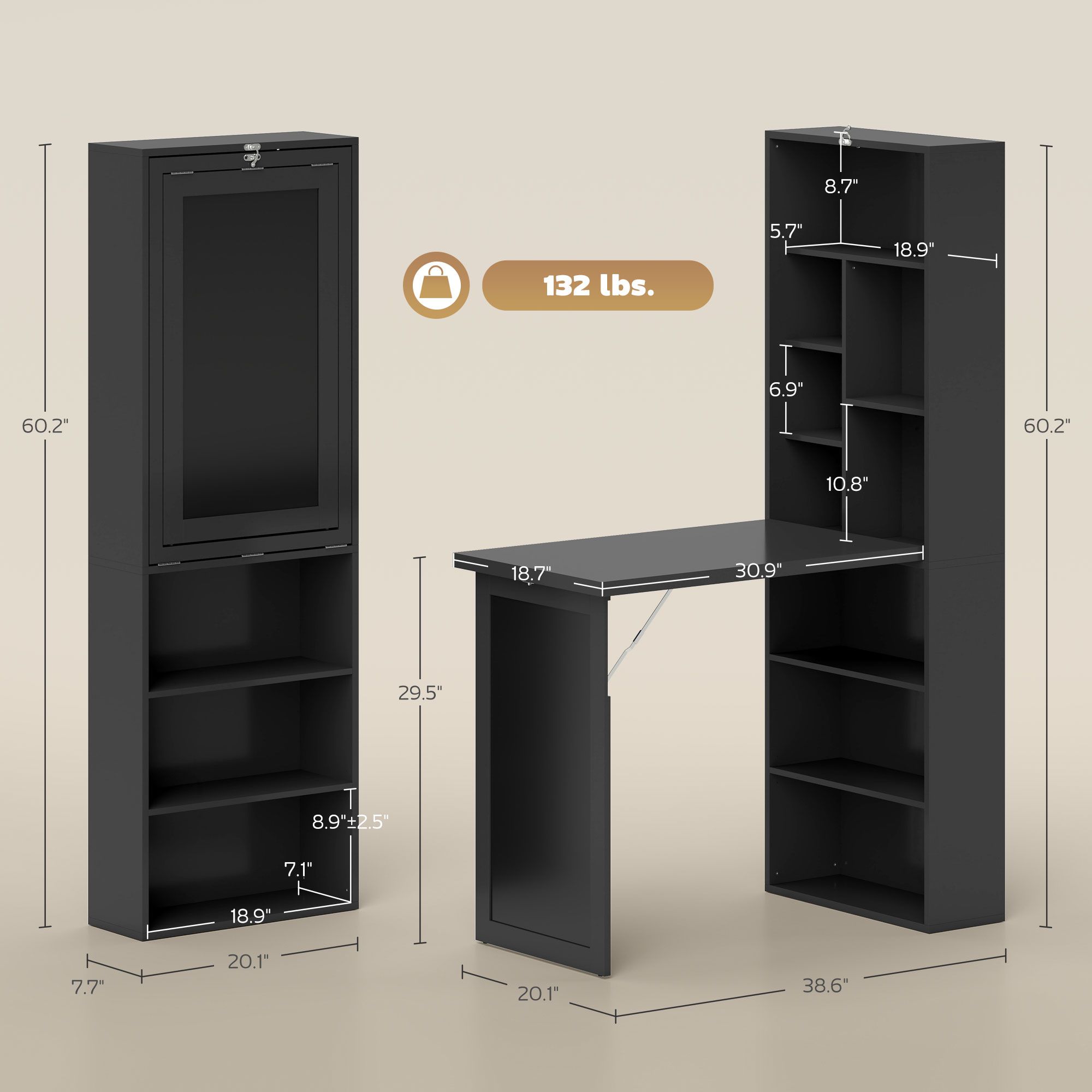접이식 다용도 홈 오피스 책상, 벽걸이형 컴퓨터 책상  - Wall Mounted Desk Fold 리뷰 및 가격