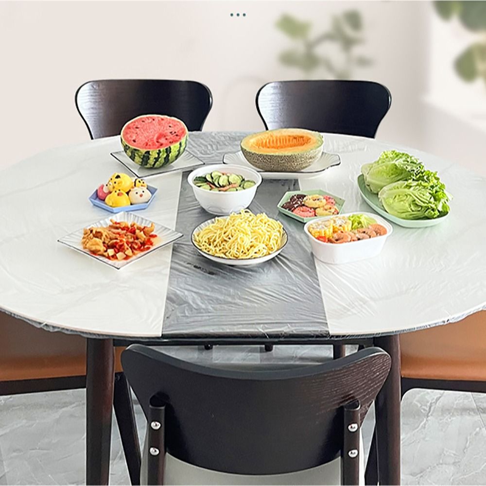 10Pcs 두꺼운 PE 일회용 식탁보 기름 방지 탄성  - Conference Table Round 리뷰 및 가격
